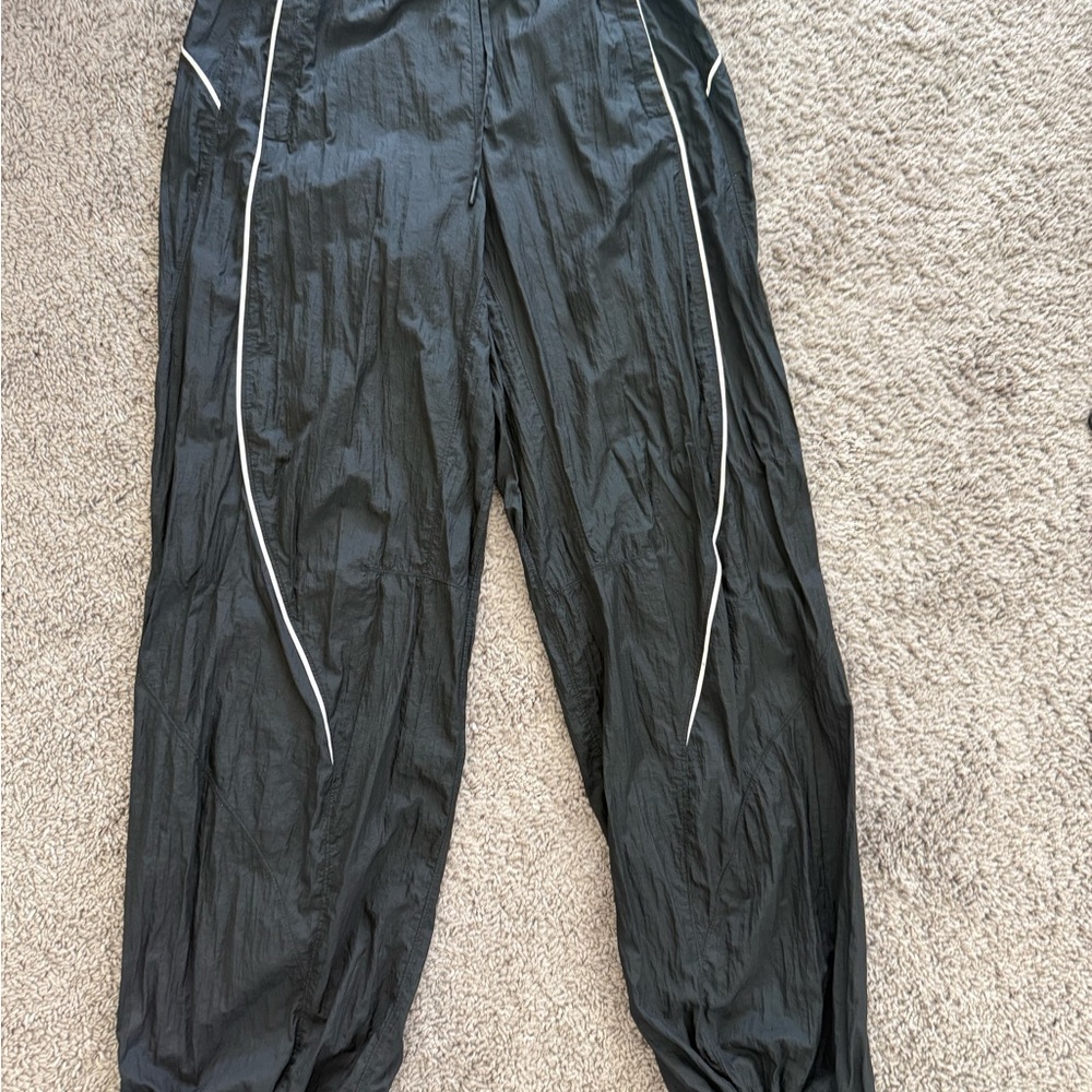 lululemon athletica Black Track Joggers with White Piping